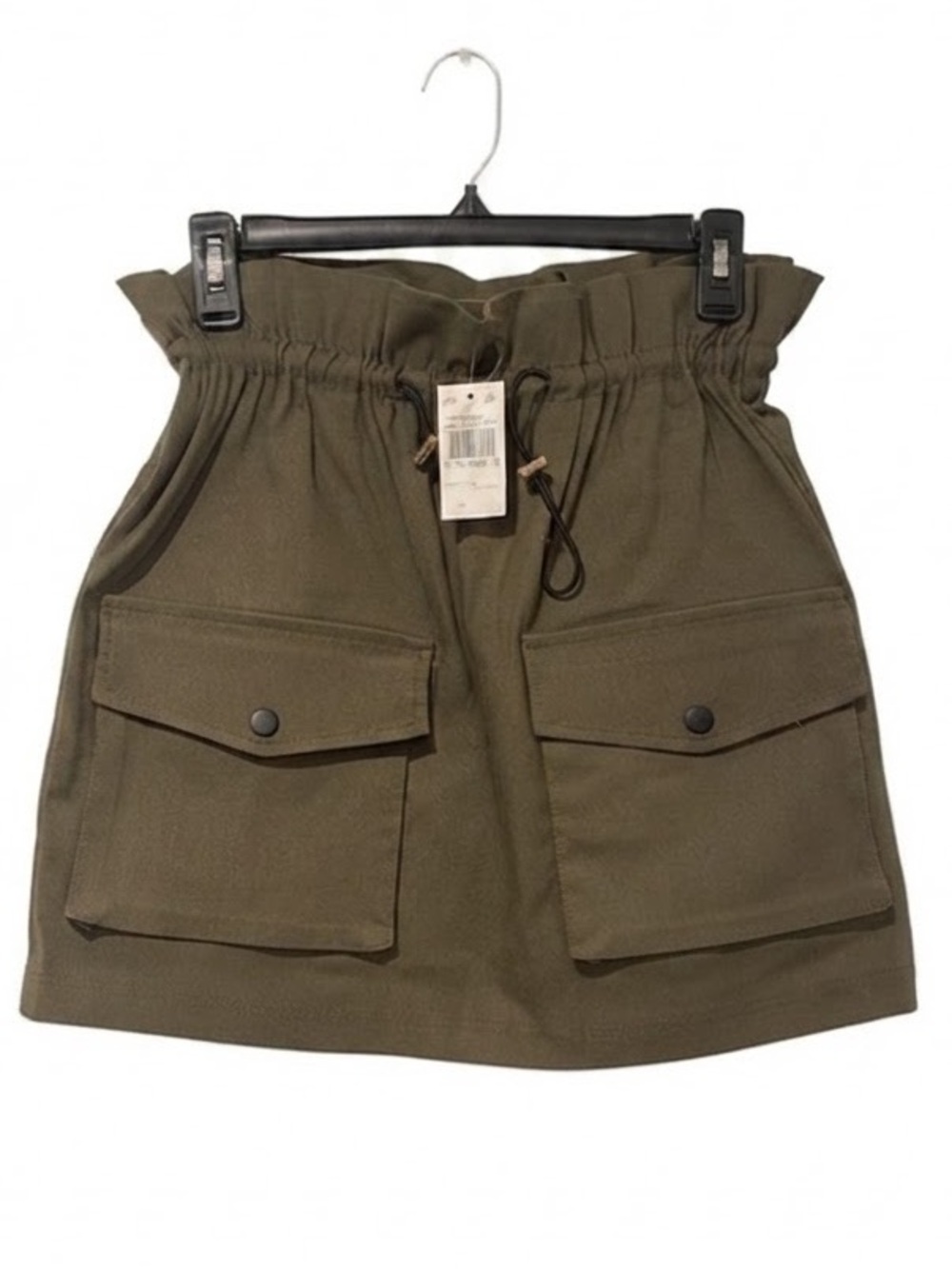 Like An Angel Olive Utility Pocket Mini Skirt